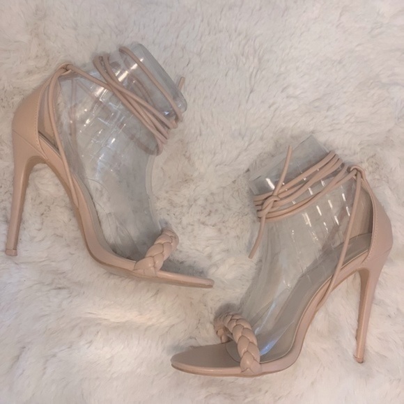 PrettyLittleThing Shoes - 𝅺PRETTY litter things cream nude lace up sandals.